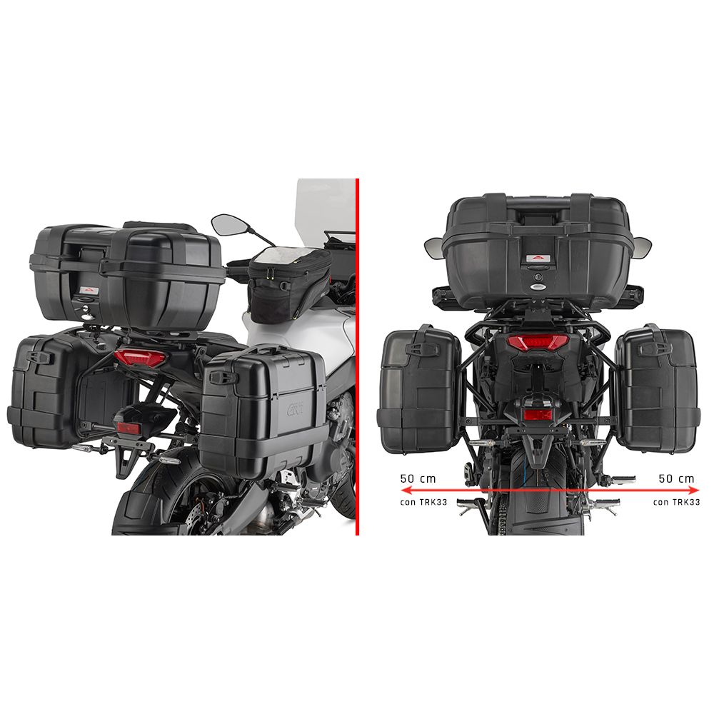 Portavaligie laterale GIVI PL ONE-FIT per valigie MONOKEY per YAMAHA TRACER 9 / GT / GT+ 2025