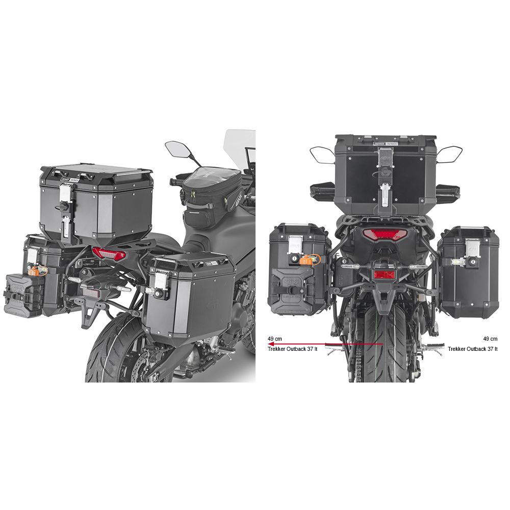 GIVI Portavaligie laterale specifico per valigie MONOKEY - CAM-SIDE per YAMAHA TRACER 9 / GT / GT+ 2021 / 2024