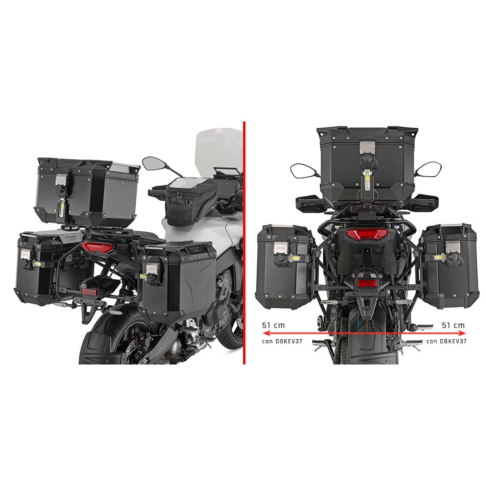 GIVI Portavaligie laterale specifico per valigie MONOKEY - CAM-SIDE per YAMAHA TRACER 9 / GT / GT+ 2025