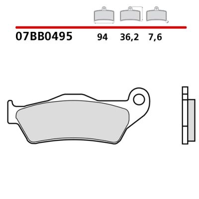 Pastiglie Freno Posteriore BREMBO 07BB0495 Genuine Sinter