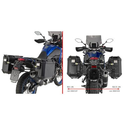 GIVI Portavaligie laterale con lato destro scantonato per valigie MONOKEY Trekker Outback per YAMAHA TENERE 700 2019 / 2024