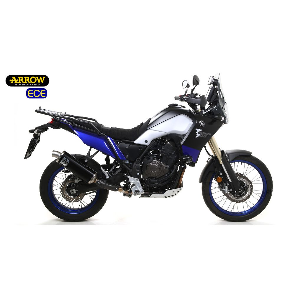 ARROW Terminale Omologato Indy Race in Alluminio Dark con Fondello Inox per YAMAHA TENERE 700 2019 / 2024