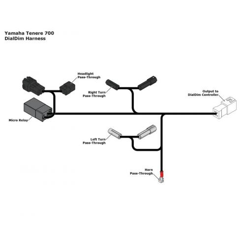 DENALI Pod fari ausiliari a LED D2 con centralina DialDim cablaggio specifico YAMAHA TENERE 700 2019 / 2024
