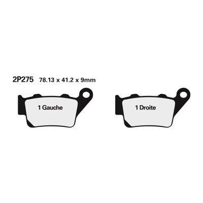 NISSIN 2P-275NS Coppia pastiglie freno posteriore semi-metalliche