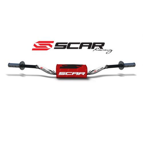 SCAR O² S9132WH-RD Manubrio guida alta bianco con pad 3D rosso