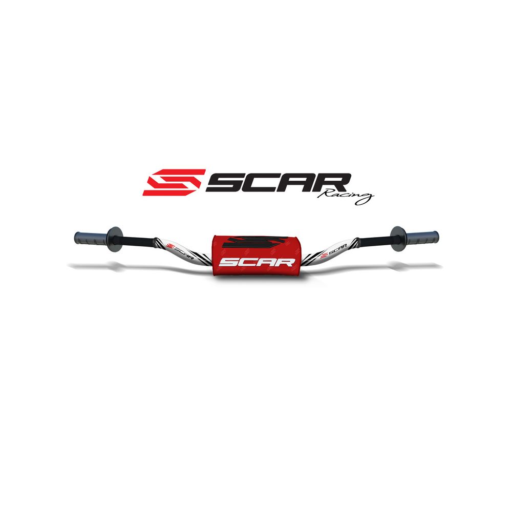 SCAR O² S9132WH-RD Manubrio guida alta bianco con pad 3D rosso