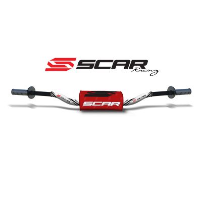 SCAR O² S9132WH-RD Manubrio guida alta bianco con pad 3D rosso