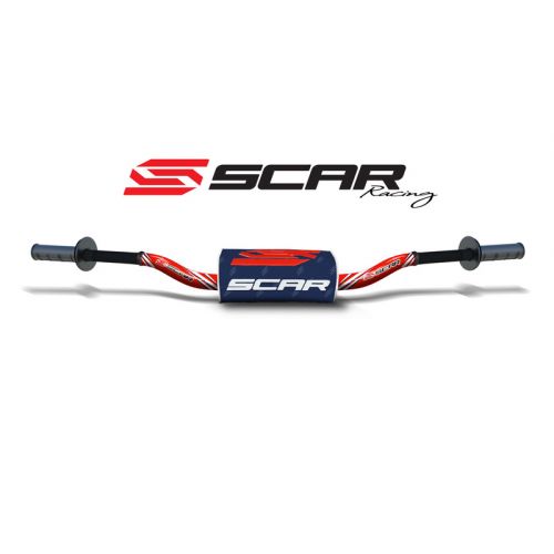 SCAR O² S9132RD-DKBL Manubrio guida alta rosso con pad 3D blu scuro