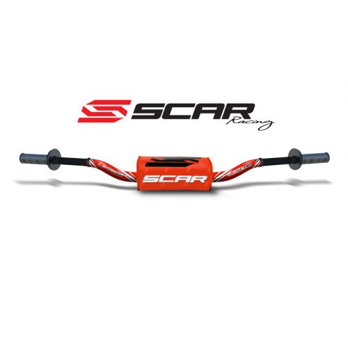 SCAR O² S9132RD-OR Manubrio guida alta rosso con pad 3D arancione