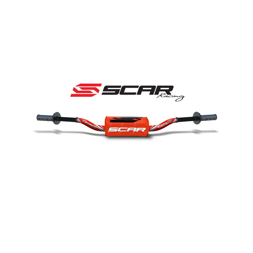 SCAR O² S9132RD-OR Manubrio guida alta rosso con pad 3D arancione