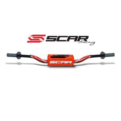 SCAR O² S9132RD-OR Manubrio guida alta rosso con pad 3D arancione