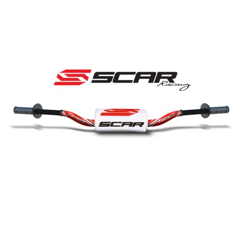 SCAR O² S9132RD-WH Manubrio guida alta rosso con pad 3D bianco