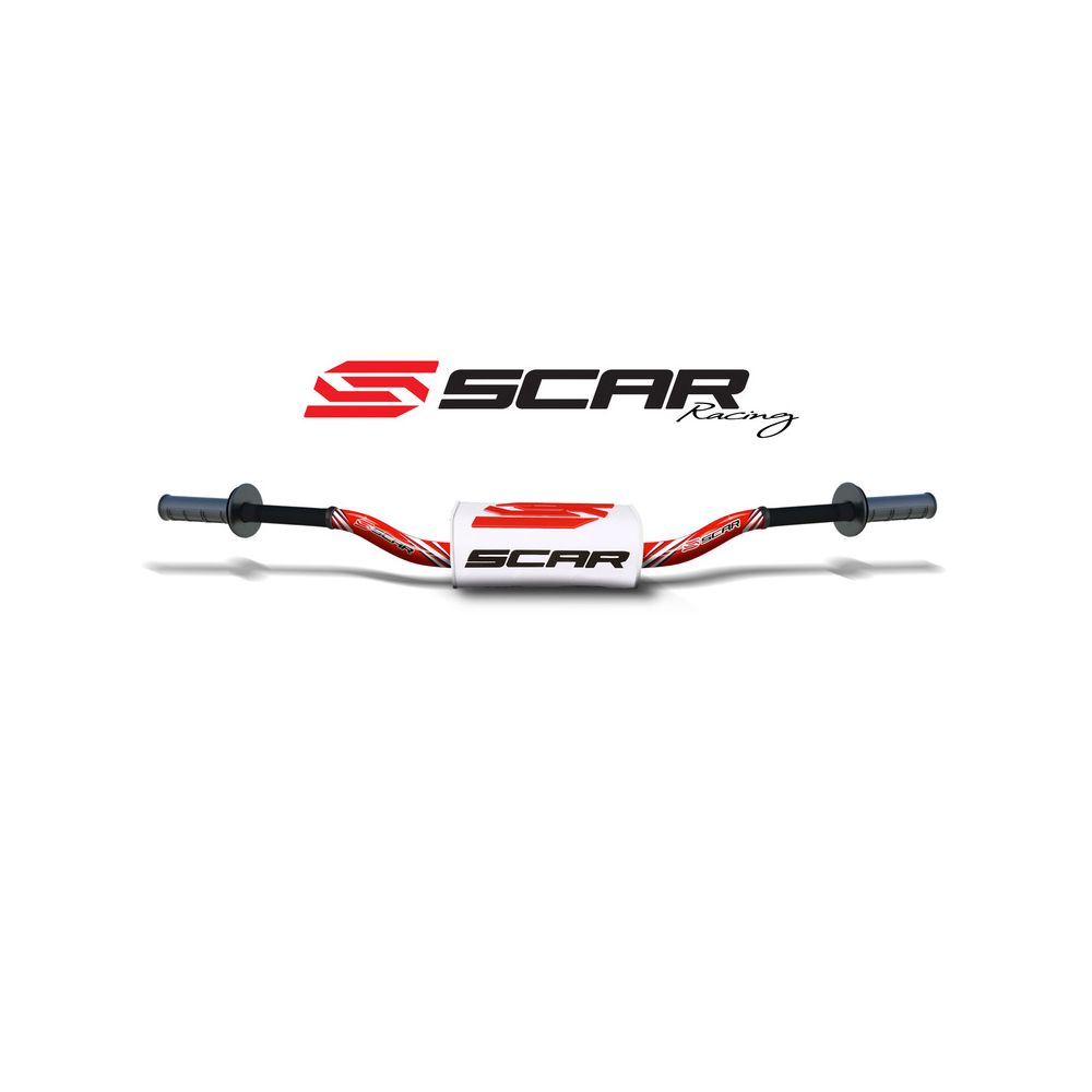 SCAR O² S9132RD-WH Manubrio guida alta rosso con pad 3D bianco