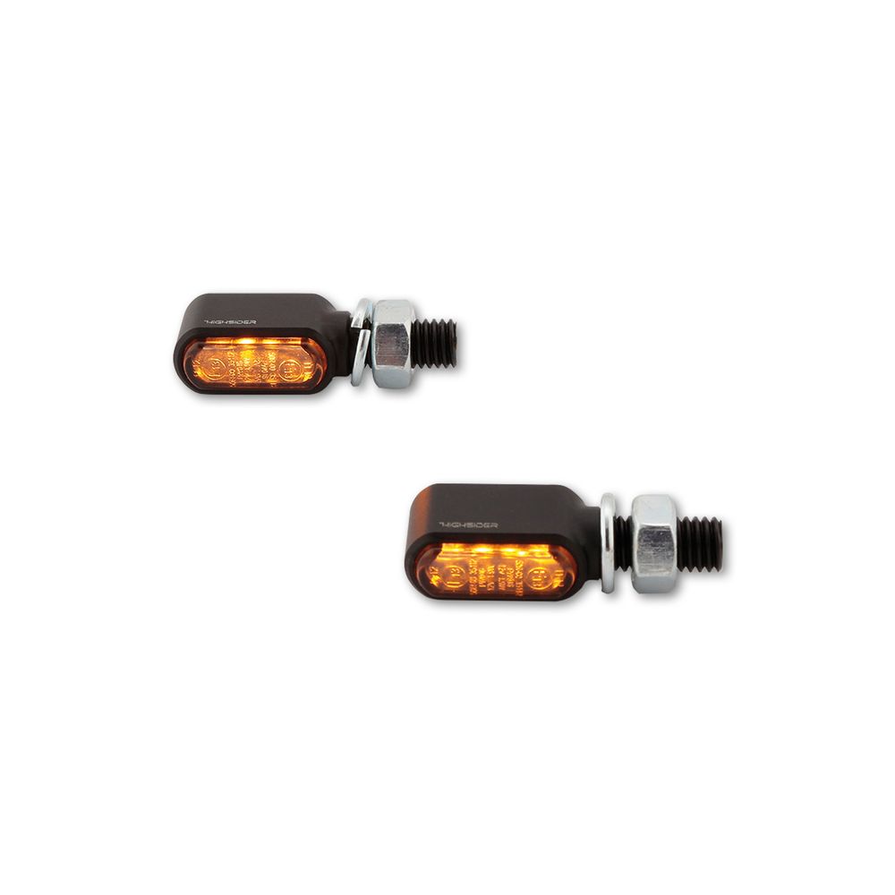 Indicatori di direzione LED CNC HIGHSIDER Little Bronx Nero omologato E