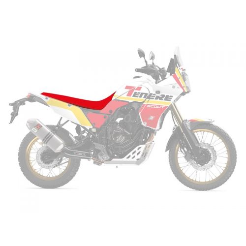 Copertina sella Rosso / Nero BLACKBIRD Rally Ride in 2 pezzi pilota / passeggero per YAMAHA TENERE 700 2020 / 2023