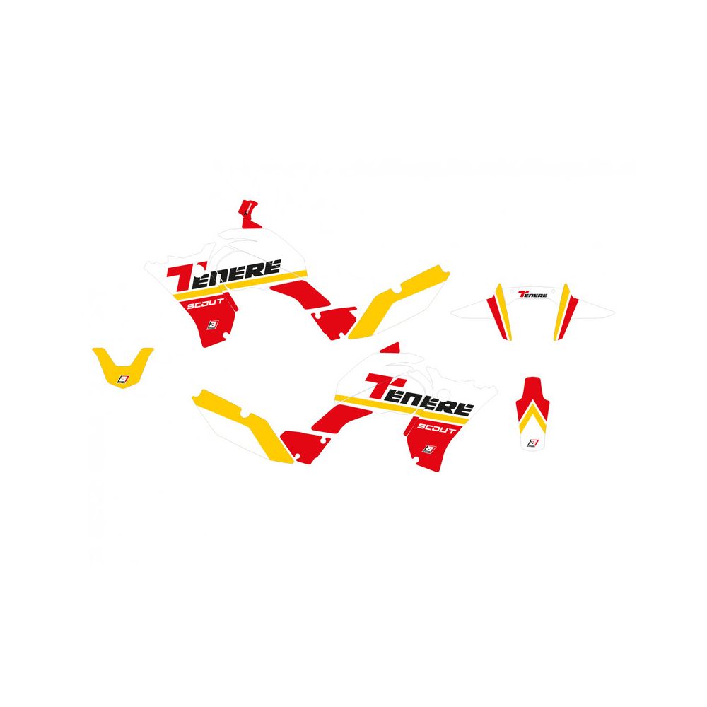 Kit completo adesivi BLACKBIRD Rally Ride Rosso per YAMAHA TENERE 700 2020 / 2023