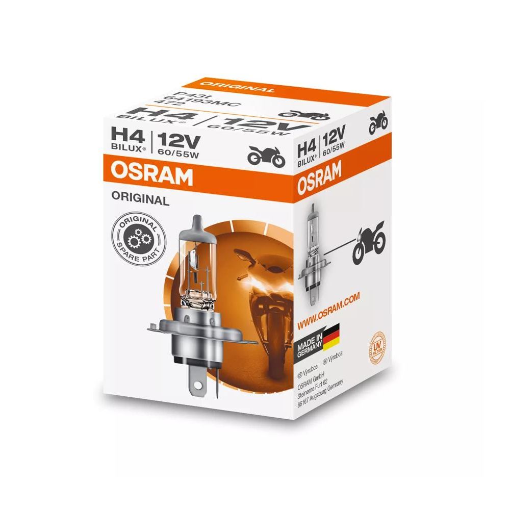 OSRAM 64193 Lampada alogena H4 ORIGINAL LINE 12 Volt 60/55 Watt P43T