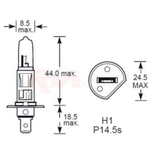 RIATEC Lampada alogena H1 12 Volt 55 Watt P14.5s