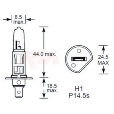 RIATEC Lampada alogena H1 12 Volt 55 Watt P14.5s
