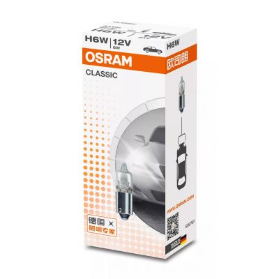 OSRAM 64132 Lampada ausiliaria METAL BASE H6W ORIGINAL 12 Volt 6 Watt BAX9s