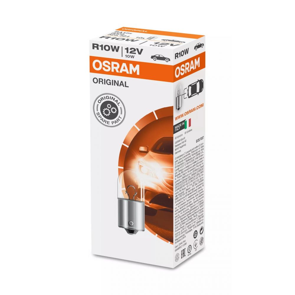 OSRAM 5008 Lampada ausiliaria METAL BASE R10W ORIGINAL 12 Volt 10 Watt BA15s - 10 Lampadine