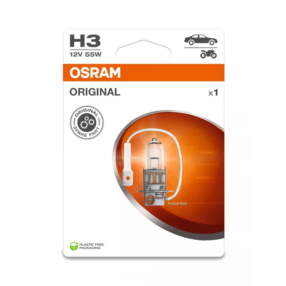 OSRAM 64151 Lampada alogena H3 ORIGINAL LINE 12 Volt 55 Watt PK22s