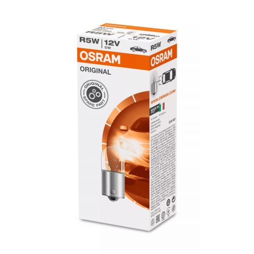 OSRAM 5007 Lampada ausiliaria METAL BASE R5W ORIGINAL 12 volt 5 Watt BA15s - 10 Lampadine