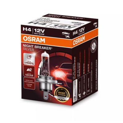 OSRAM 64193NBS Lampada alogena H4 NIGHT BREAKER SILVER 12 Volt 60/55 Watt P43T