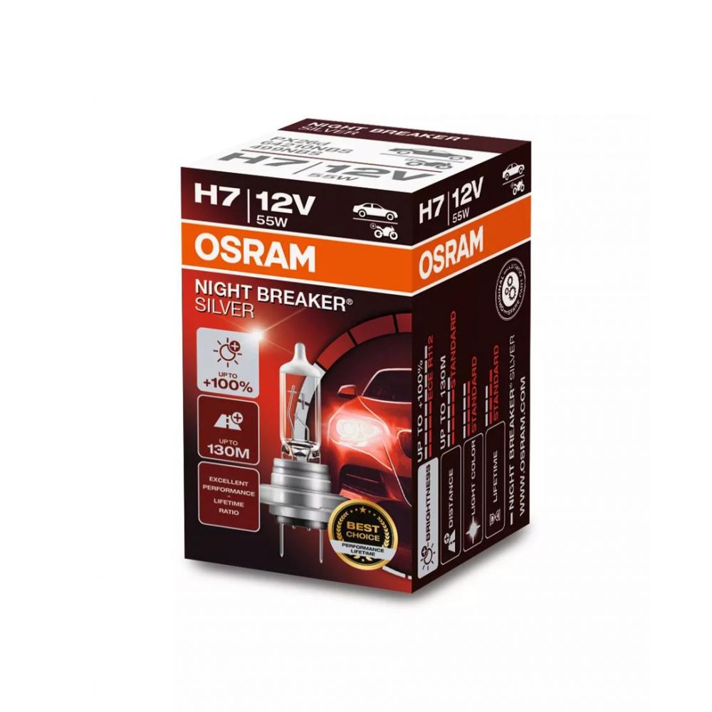 OSRAM 64210NBS Lampada alogena H7 NIGHT BREAKER SILVER 12 Volt 55 Watt PX26d