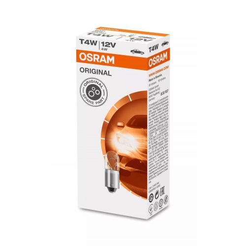 OSRAM 3893 Lampada ausiliaria METAL BASE T4W ORIGINAL 12 Volt 4 Watt BA9s - 10 Lampadine