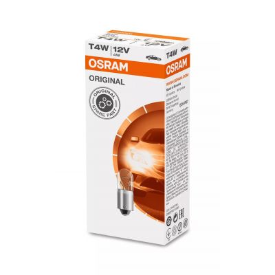 OSRAM 3893 Lampada ausiliaria METAL BASE T4W ORIGINAL 12 Volt 4 Watt BA9s - 10 Lampadine