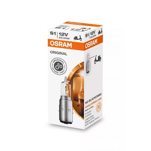 OSRAM 64326 Lampada Alogena S1 ORIGINAL LINE 12 Volt 25/25 Watt BA20d