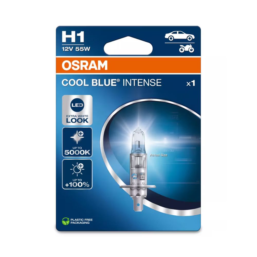 OSRAM 64150CBN Lampada alogena H1 COOL BLUE INTENSE 12 Volt 55 Watt P14.5s