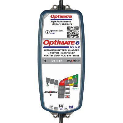 OptiMate 6 Ampmatic Caricabatteria e mantenitore di carica a 9 fasi da 12 Volt 6 Ampere per batterie sigillate