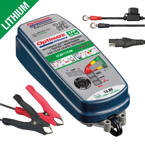 OptiMate LITHIUM 4S Caricabatteria e mantenitore di carica a 10 fasi da 12.8 Volt 6 Ampere per batterie al litio