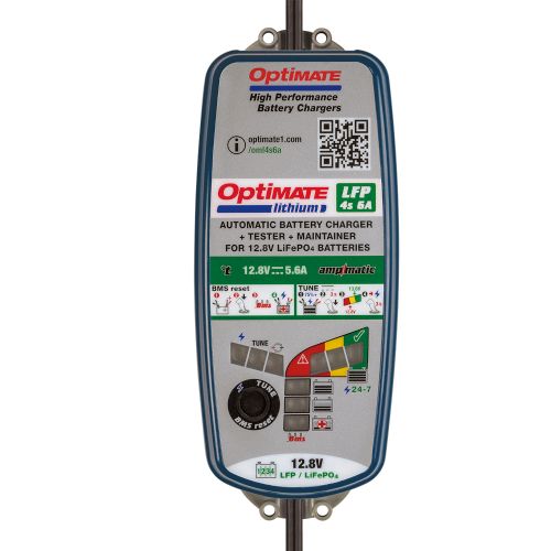 OptiMate LITHIUM 4S Caricabatteria e mantenitore di carica a 10 fasi da 12.8 Volt 6 Ampere per batterie al litio
