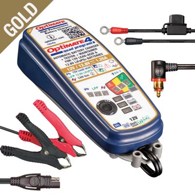OptiMate 4 QUAD PROGRAM PREMIUM Edition Caricabatteria e mantenitore di carica a 9 fasi da 12 / 12.8 V 1.25 Ah