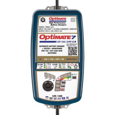 OptiMate 7 12V/24V Caricabatteria e mantenitore di carica a 8 fasi da 12V 10A / 24V 5A per batterie sigillate