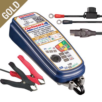 OptiMate 4 QUAD PROGRAM Caricabatteria e mantenitore di carica a 9 fasi da 12 / 12.8 V 1.25 Ah