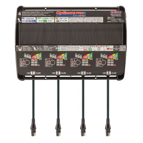 OptiMate PRO-4 DUO Caricabatteria diagnostico automatico 12 Volt 5 Ampere per 4 batterie piombo / litio