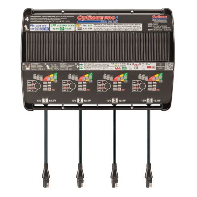 OptiMate PRO-4 DUO Caricabatteria diagnostico automatico 12 Volt 5 Ampere per 4 batterie piombo / litio