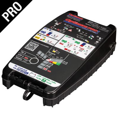 OptiMate PRO-1 DUO Caricabatteria tester diagnostico e alimentatore 12 Volt 10 Ampere per batteria piombo / litio
