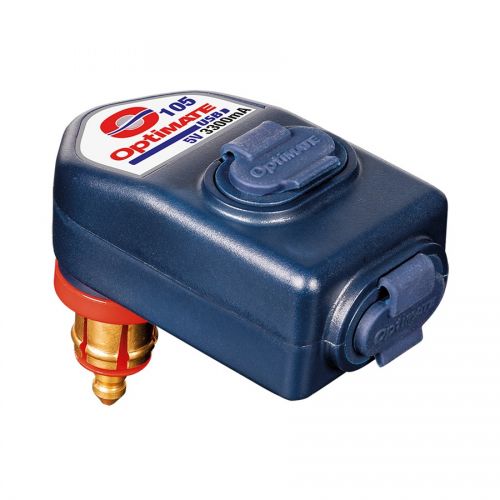 OptiMATE O-105 Caricabatterie USB intelligente da 3300 mA doppia uscita con spina moto DIN