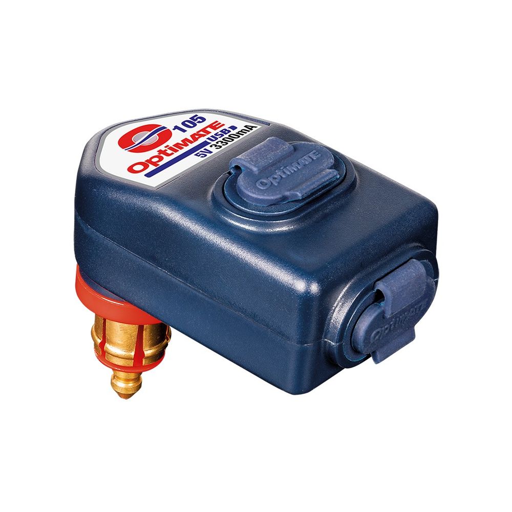 OptiMATE O-105 Caricabatterie USB intelligente da 3300 mA doppia uscita con spina moto DIN
