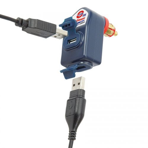 OptiMATE O-105 Caricabatterie USB intelligente da 3300 mA doppia uscita con spina moto DIN