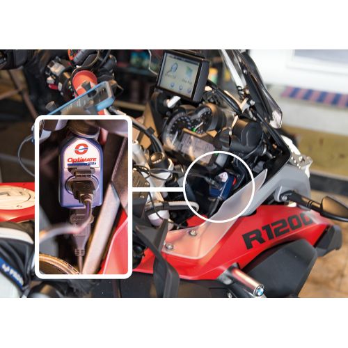OptiMATE O-105 Caricabatterie USB intelligente da 3300 mA doppia uscita con spina moto DIN