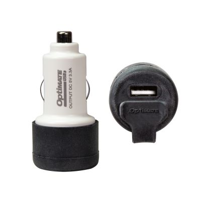 OptiMate O-106 Caricabatterie USB a doppia uscita da 3300 mA con spina DIN 21mm per AUTO