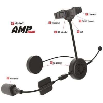 Auricolare interfono Bluetooth 5.2 UCLEAR AMP NANO  - Kit singolo