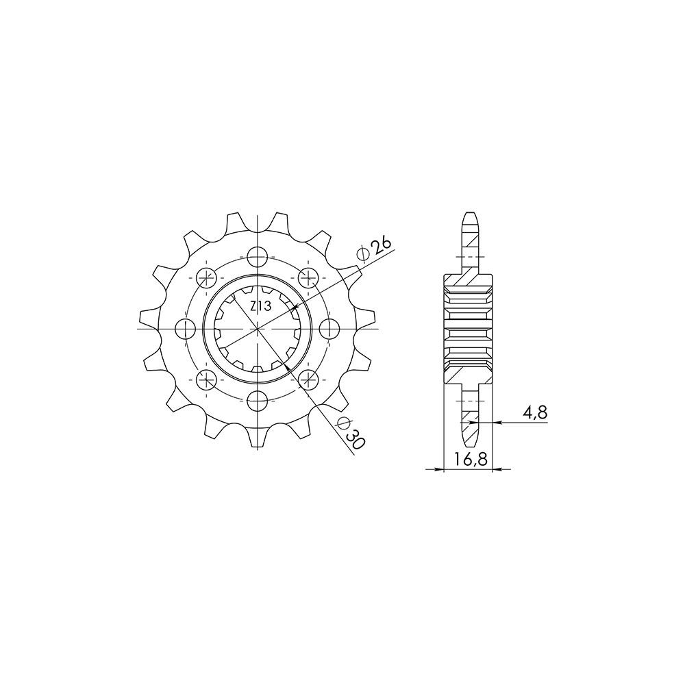 Pignone passo 520 con 16 denti per HONDA