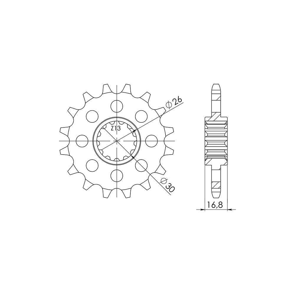 Pignone passo 525 con 16 denti per HONDA
